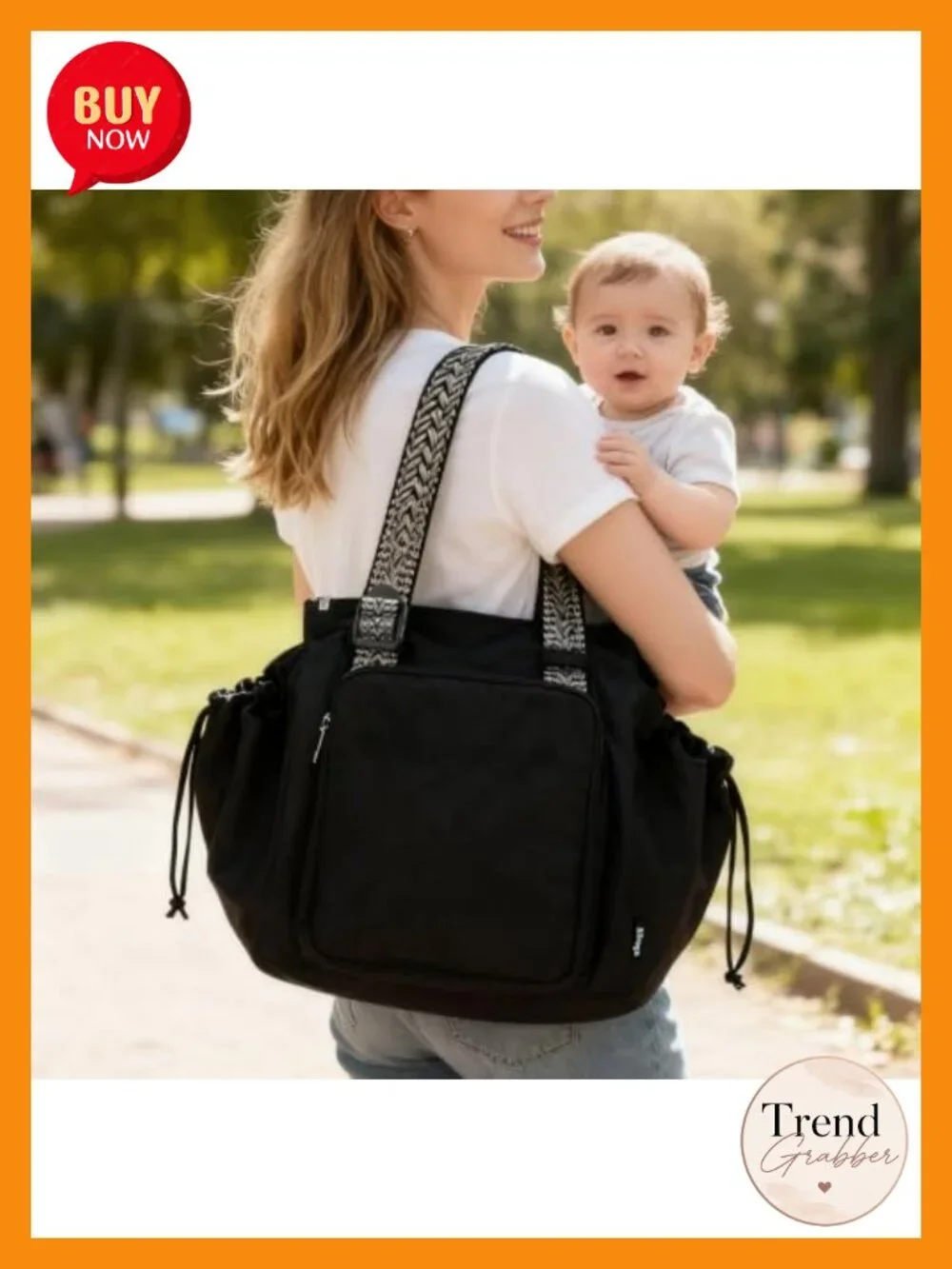 Spacious Tote Bag with 16 Pockets, Convertible Work Diaper Bag, Water-Resistant